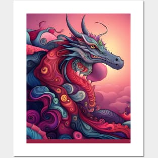 Psychedelic Dragon Posters and Art